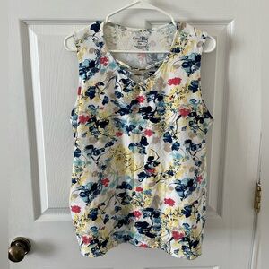 Coral Bay Floral Tank Top - Blue, Yellow, Red